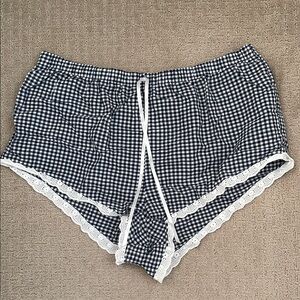 Anthropologie Navy and White Checkered Shorts